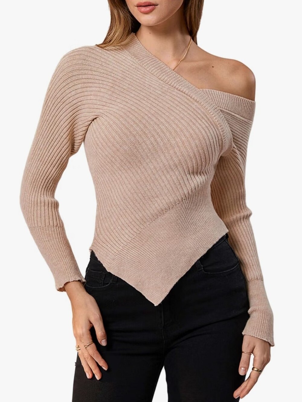Off The Shoulder Long Sleeve Sweater